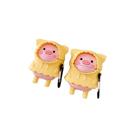 China Protable Case 2020 Hot Selling Soft Silicone Yellow Pig 3D Earphone For Airpod 1 2 Cover for sale