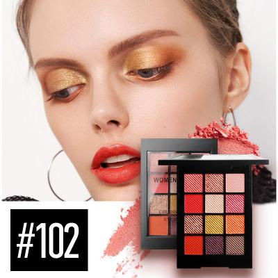 China Custom Luxury Pressed Organic Vegan Eyeshadow Palette Dye Shimmer Makeup 12 Colors Waterproof Eye Shadow Private Label Palletes for sale