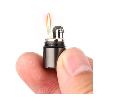 China Keychain Waterproof Fire Starter Capsule Oil Gas Lighter for sale