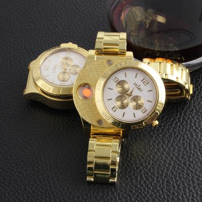 China Metal USB Watch Lighter With Real-watch for sale