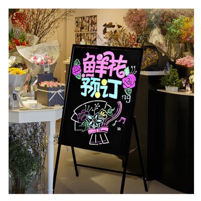 China Modern Interesting Tempered Glass Glow Led Inscription Board Writing Pen Led Acrylic Board for sale