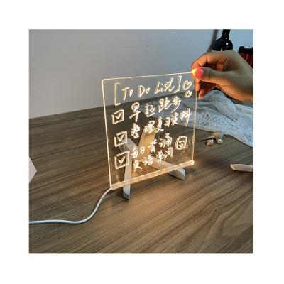 China Contemporary Acrylic Note Board Message Board Acrylic Light Led Night Light for sale