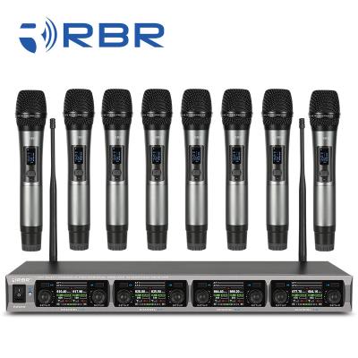 China 1U high receiver with 8 pcs XLR connector professional 8 channel bm7078 wireless microphone system for conference for sale