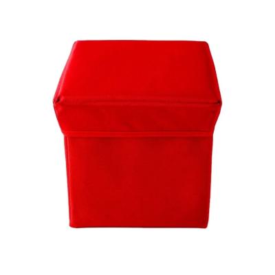 China Sustainable European Oxford Cloth Covered Storage Stool Multifunctional Folding Covered Storage Box Stool for sale