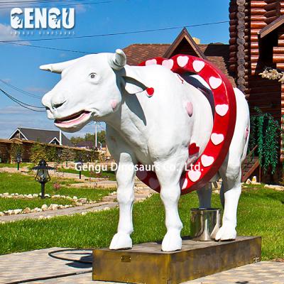 China Plastic Fiberglass Playground Fiberglass Playground Animal Sculptures Fiberglass Cow Model for sale