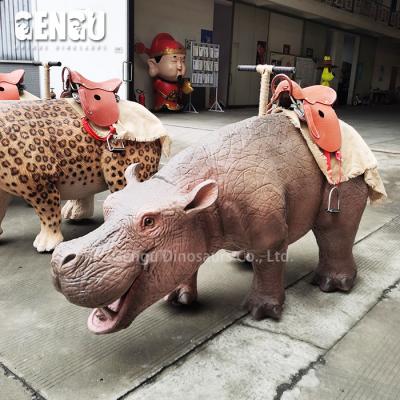 China Amusement Park 3D Simulation Hippopotamus Model Animal Ride For Sale for sale