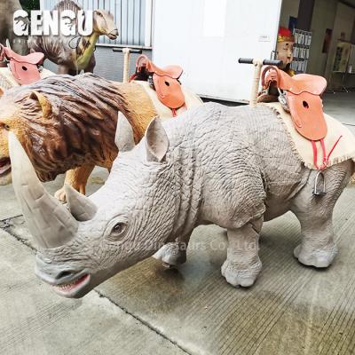 China Amusement Park Rhino Ride High Simulation Walking Animal Ride for sale