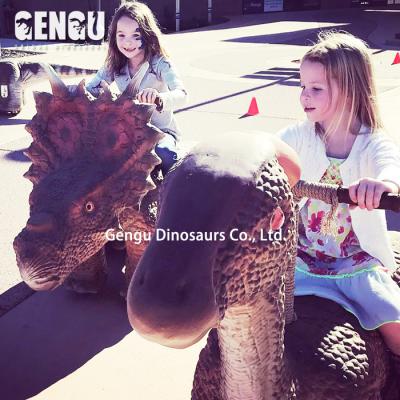 China Hot Sale Coin Operated Amusement Park Dinosaur Ride Amusement Park Animatronic Dinosaur Scooter for sale