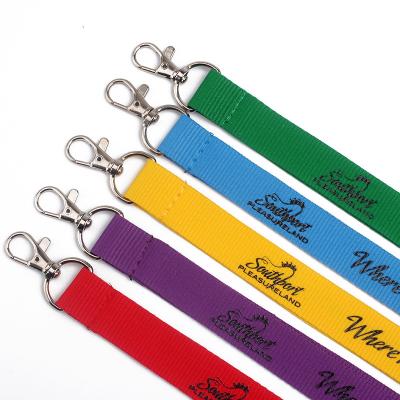 China Polyester or Customize New Popular Custom Polyester Sparkle Fabric Key Chain Lanyard for sale