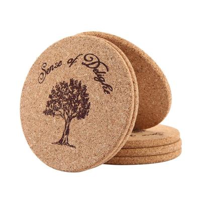 China Promotion Gift Viable Stone Cork Epoxy Resin Coasters for sale