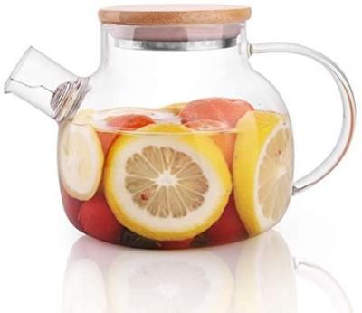 China 2021 Viable Hot Sale With Filter Heat Resistant Glass Teapot Glass Jug Set for sale