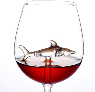 China Transparent Cheap Viable Crystal Wine Glass Holder Glass Tumbler Shark Shape Tumbler for sale