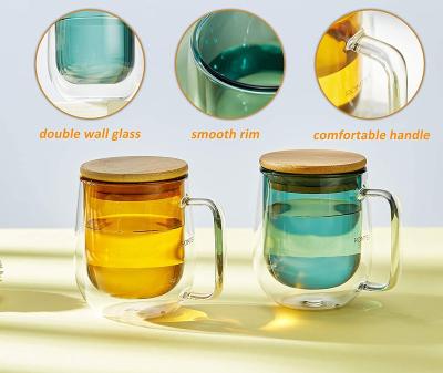 China Reusable High Quality Viable Borosilicate Glass Coffee Double Cup for sale