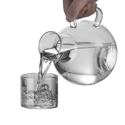 China Viable Wholesales High Quality Glass Water Jug with Glass Lid and Curved Handle for sale