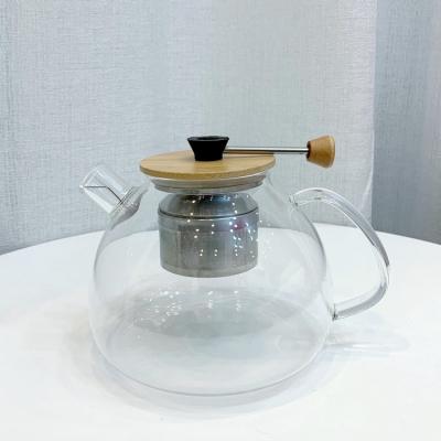 China Viable Kettle Stainless Steel Filter Tea Maker Glass Water Jugs With Handle for sale