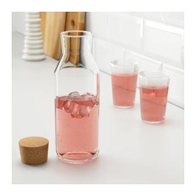 China Wholesale Sustainable Food Storage Mini Small Size Glass Jar Glass Jar Drinking Juice Jug With Wood Lid for sale