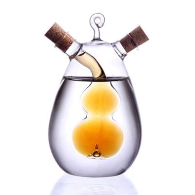 China Hot Selling Double Chamber Glass Dressing/Oil Bottle Stored High Quality Condiment Set for sale