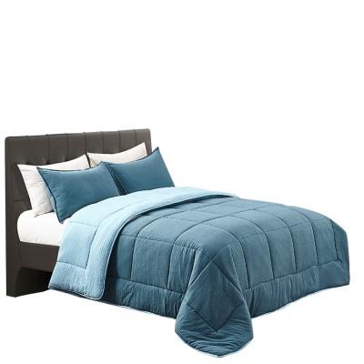 China High Quality And Comfortable Home Solid Color Bed Microfiber Comforter Set for sale