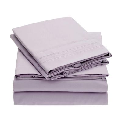 China Sustainable 4 Piece Fitted Sheet Set in Solid Colors for sale