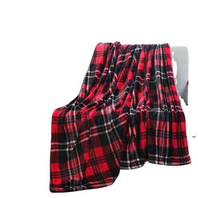 China Modern High Fleece Blankets 100% Flannel Fleece Throw Blanket All Season Gray Red Blanket For Bed Couch Car for sale