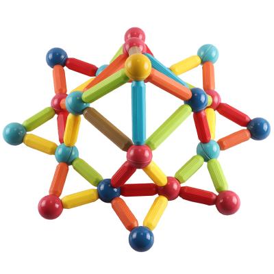 China DIY Factory RuiQiang Building Set Modeling Magnetic Building Toys Plastic Creative Magnetic Sticks Steel Ball Blocks for sale