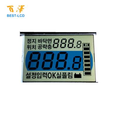 China Customized positive TN segment LCD display with blue silk-printing for consumer electronics/home appliances 33.40*22.0/26.70*1.1m for sale