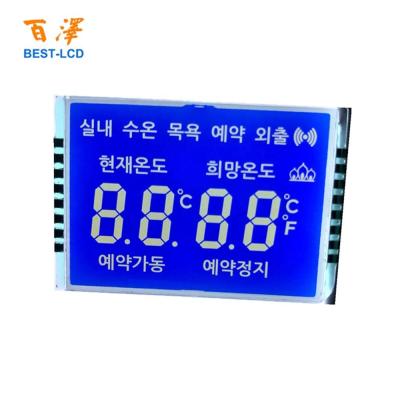 China Water Heater Customized 5V STN Segment LCD Negative Blue Transmissive Display With White Backlight For Water Heater&other Home Appliances for sale