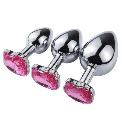 China Smooth Cute Cat Shape 3 Size Plug Metal Anal Sex Toys For Women Men Flirting Game Jewel Anal Plug for sale