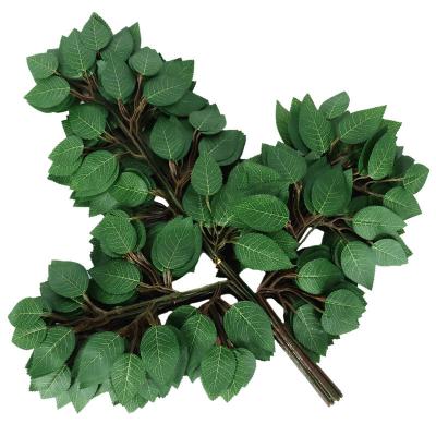 China Outdoor Decoration Artificial Plants Wholesale Price Artificial Banyan Leaves For Wedding Party Garden Decorative for sale