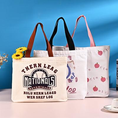 China Hot Sale Wholesale Custom Handled Logo Canvas Bags Canvas Tote Bag With Zipper for sale