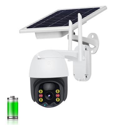 China Human Motion Tracking Manufacturers Selling 1080P Wireless Solar Control Smart Storage PTZ Camera Solar wifi PTZ Camera SD Card for sale