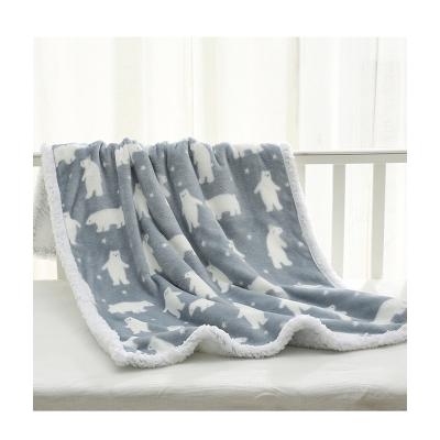 China Autumn and winter soft newborn baby blanket double-layer thickened lamb velvet blanket for sale