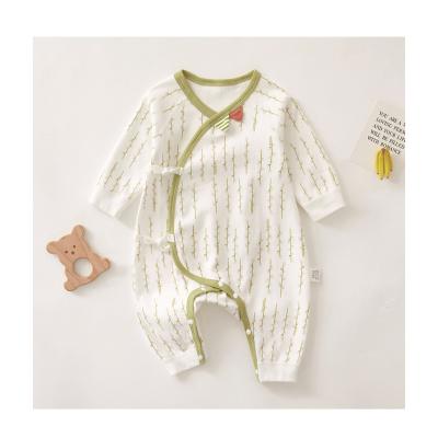 China 2022 Autumn And Winter New Arrival Baby Clothes 100% Cotton Long Sleeve Tilt Placket Baby Knitted Jumpsuit Romper for sale