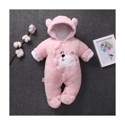 China Flano+Cotton 2022 new baby onesie thickened winter clothes baby boy winter warm clothes newborn romper for sale