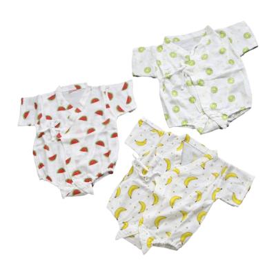 China 2022 Wholesale Summer Pattern Cotton Fruit Baby Jumpsuit Custom Made Newborn 100% Newborn Romper for sale