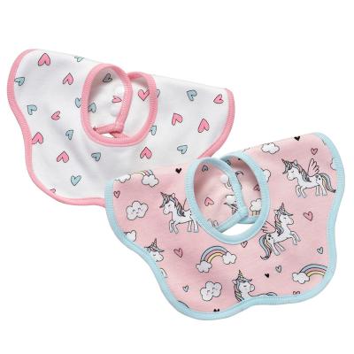 China 2 Pcs Washable/Cute Baby Bibs Soft Set Design and Breathable Saliva Towel for Newborn Baby Petal Brup Cloth for sale