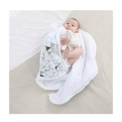 China Baby Folded Blanket Newborn Blanket Covering Two-Layer Lamb Velvet Anti-pull Children's Autumn And Winter for sale