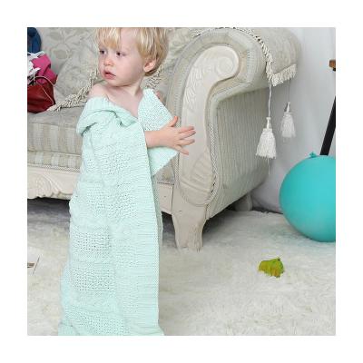 China Anti-pull Cotton Nordic Children's Blanket Stroller Baby Blanket Manufacturer Knitted Super Soft Multifunctional Wool Blanket for sale