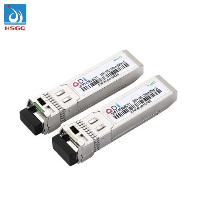 China FTTX Network HSGQ 20km Fiber Optic Transceiver Module 10G 20km 1270/1330nm LC SFP+++ Transceiver Module for sale