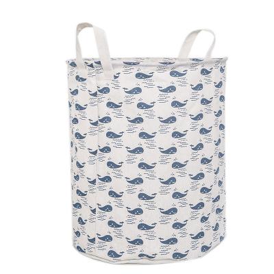 China Durable Waterproof Cotton Bucket Cotton Folding Storage Basket Laundry Basket Children's Toy Sundries Basket for sale