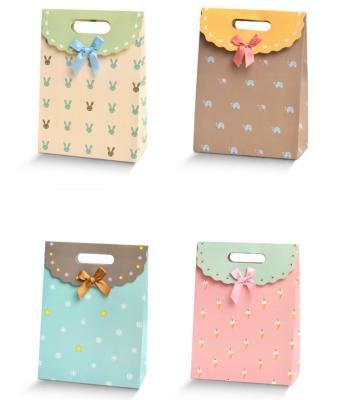 China Handmade Flip Button Cartoon Gift Bag Handbag Paper Bag Baby Return Gift Bag Small Candy Box for sale