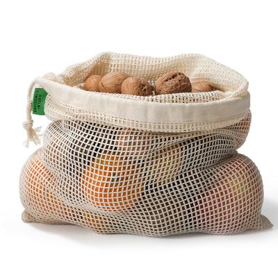 China Impact Resistance Cotton Net Bag Edge Mesh Cloth Organic Fruit and Vegetable Bag Group Pull Rope Organic Cotton Bag for sale