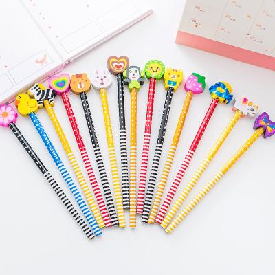 China Stationery Wooden Cartoon Pencil Advanced Drawing Wooden Cartoon Pen Wooden Pencil Writing Pen Pencil Notes for sale