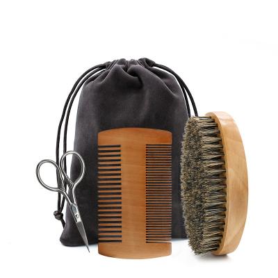 China DEEP CLEANING Beard Care Beard Care Double Comb Set Men's Beard Care Beard Care 3 Pieces Set Oval Brush for sale