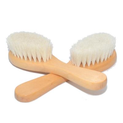 China All Handle Baby Hair Brush Natural Wooden Comb Set Baby Hair Comb Wool Shampoo Shower Brush for sale