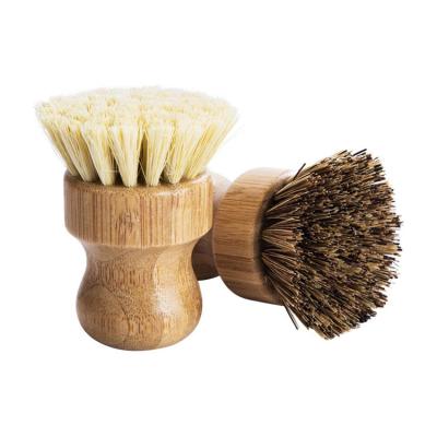 China Kitchen Viable Bamboo Cleaning Brush Used To Clean A Variety Of Kitchen POTS Sisal Brush Natural Green Brush for sale