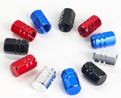 China Aluminum Hexagon Aluminum Auto Bicycle Tire Valve Dust Cap Stem Cover for sale