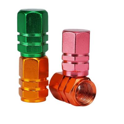 China Aluminum Hexagon Aluminum Auto Bicycle Tire Valve Dust Cap Stem Cover for sale