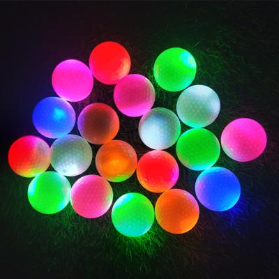 China Practice Golf In The Dark Night Golf Balls High Quality Lit Colorful Luminous Fluorescent Led Glow In The Dark Golf Ball for sale