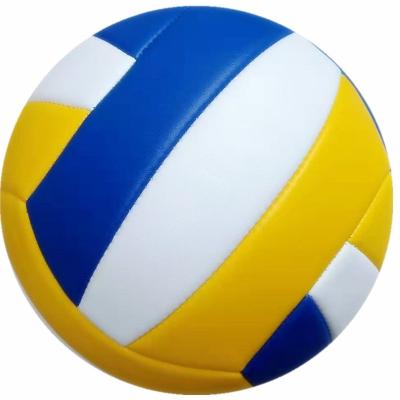 China Durable Training Volleyball Official Competition Machine Stitched Size 5 Neon Leather Beach Volleyball for sale